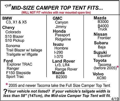 Mid-Size Truck Camper Tent