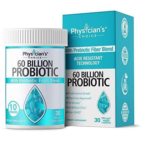 Probiotics 60 Billion CFU [Dr. Formulated] Probiotics for Women, Probiotics for Men and Adults, Natural; Shelf Stable Probiotic Supplement with Organic Prebiotic, Acidophilus Probiotic; 30 Capsules