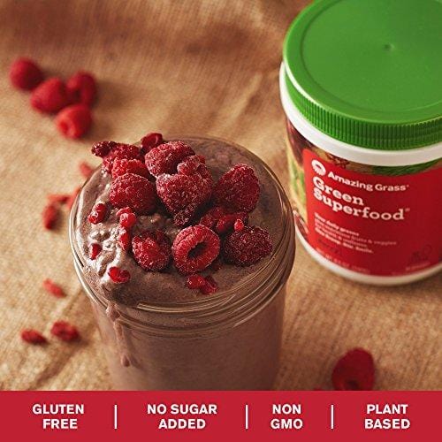 Amazing Grass Green Superfood Organic Powder with Wheat Grass and 7 Super Greens, Flavor: Berry, 30 Servings, 1 scoop = 2 servings of veggies