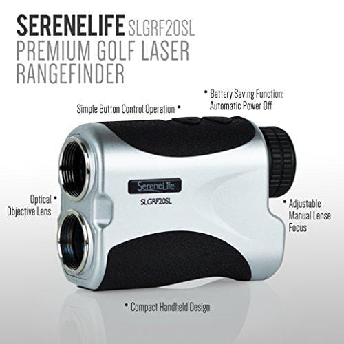 SereneLife Advanced Golf Laser Rangefinder - 546.2 Yard Digital Accuracy Distance Meter with Pinsensor Technology, 6X Magnification and 2 Modes for Hunting, Shooting, Archery and More - SLGRF20SL