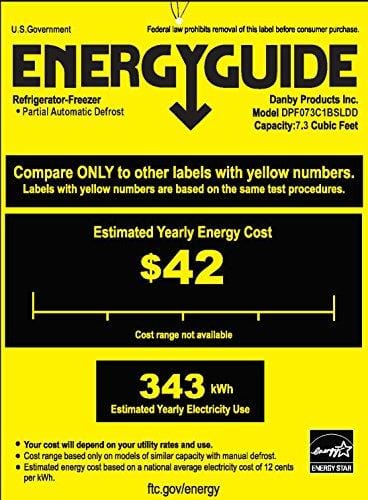 Danby DPF073C1BSLDD Designer 7.3 cu.ft. Two Door Apartment Size Refrigerator, Steel