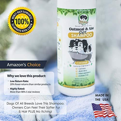 Natural Hypoallergenic Oatmeal Dog Shampoo: Itchy Dry Sensitive Skin Dandruff Wash For Large & Small Breed Adult & Puppy Dogs - Deodorizing & Moisturizing Aloe Pet Hair Grooming Formula - Cruelty Free