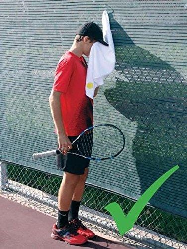 Best Seller TENNIS TOWEL with Hook, - Stays Clean, cotton, super absorbent, can be hung, with clip, White [product _type] QBE$T - Ultra Pickleball - The Pickleball Paddle MegaStore