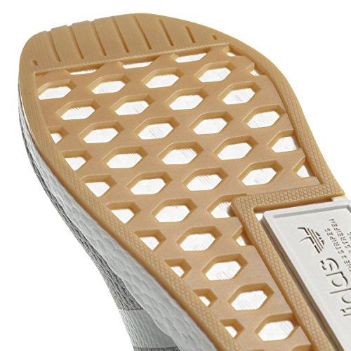 adidas NMD R2 Summer Mens in Crystal White/Grey/Gum, 9.5