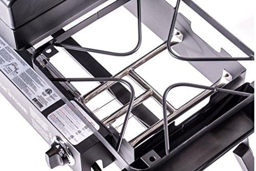 Blackstone Grills Tailgater - Portable Gas Grill and Griddle Combo - Barbecue Box - Two Open Burners â€œ Griddle Top - Adjustable Legs - Camping Stove Great for Hunting, Fishing, Tailgating and More