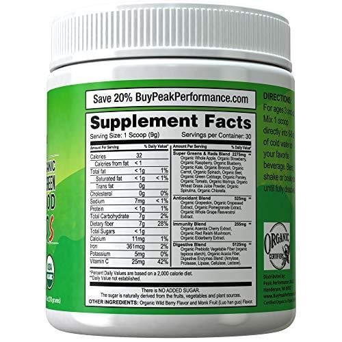 Kids Greens and Reds Superfood Powder. Best Tasting Organic Vegan Super Food Juice with 25+ Real Fruits and Vegetables. Gluten Free Real Food Vitamins. Green & Red Superfoods Supplement Children