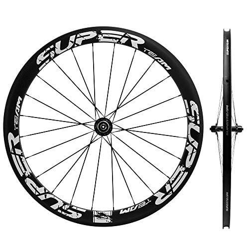Superteam 50mm Clincher Wheelset 700c 23mm Width Cycling Racing Road Carbon Wheel Decal (White Decal)