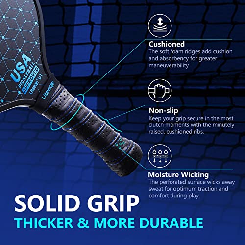 Uteeqe Graphite Pickleball Paddles Set of 2, USAPA Pickle Ball Raquette - Semi Rough Texture Surface Lightweight Polymer Honeycomb Pickleball Set 4 Balls & Case
