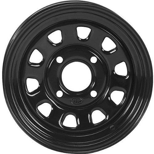 ITP Delta Steel Wheel - 12x7 - 4+3 Offset - 4/110 - Black , Bolt Pattern: 4/110, Rim Offset: 4+3, Wheel Rim Size: 12x7, Color: Black, Position: Front/Rear 1221753014