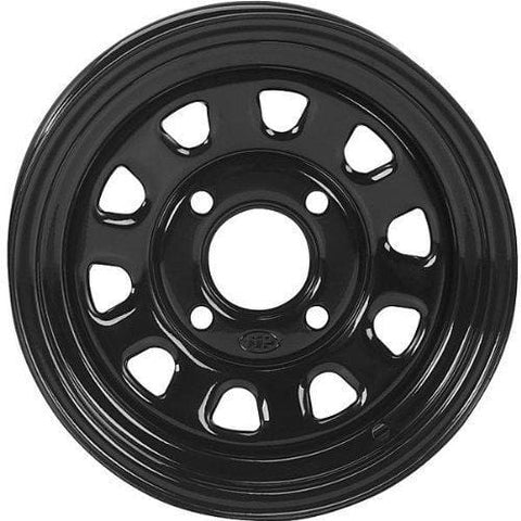 ITP Delta Steel Wheel - 12x7 - 4+3 Offset - 4/110 - Black , Bolt Pattern: 4/110, Rim Offset: 4+3, Wheel Rim Size: 12x7, Color: Black, Position: Front/Rear 1221753014