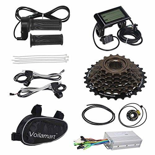 Voilamart 26" Rear Wheel Electric Bicycle Conversion Kit, 48V 1000W E-Bike Motor Kit with LCD Display, Intelligent Controller and PAS System, 750W Power Limited for Road Bike