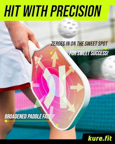 kure.fit Pickleball Paddle Set, USAPA Approved, 4 Balls, Training Pad, Practice Tutorial Video, Lightweight, Easy Grip, Non-Sticky, Fiberglass Surface, 16MM Thickness, Racket for Beginner, Women, Men