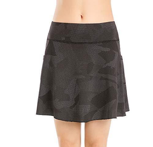 EAST HONG Women's Golf Skort Tennis Running Workout Skort (M, Star Point Black)