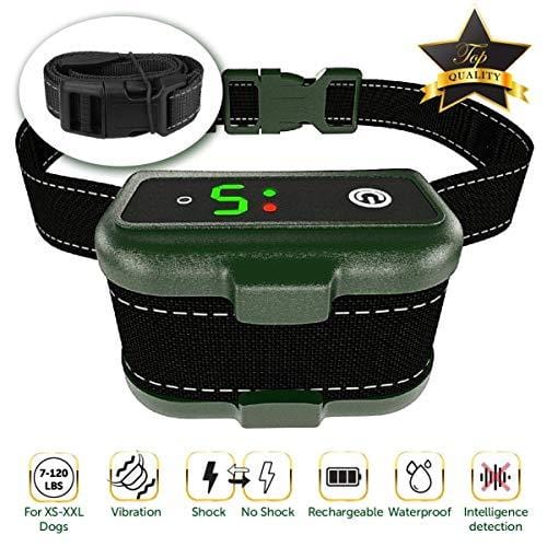 TBI Pro [Newest 2019] Rechargeable Bark Collar - Upgraded Smart Detection Module w/Triple Stop Anti Barking Modes: Beep/Vibration/Shock for Small, Medium, Large Dogs All Breeds - IPx7 Waterproof