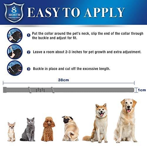 Xawy Flea & Tick Collar for Large & Small Dogs Hypoallergenic & Waterproof Tick Prevention & Flea Control Dog Collar for 8 Months of Protection