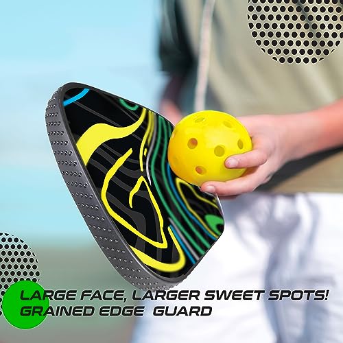Kasaca Graphite T700 Carbon Fiber Pickleball Paddles, Grained Edge Guard, Honeycomb Core, Large Sweet Spot, Cushion Comfort Grip, USAPA Approved, Cute Paddle for Beginners Players, Women, Men