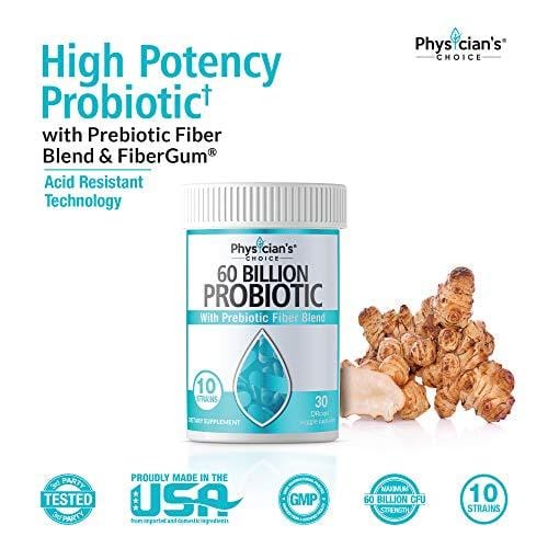 Probiotics 60 Billion CFU [Dr. Formulated] Probiotics for Women, Probiotics for Men and Adults, Natural; Shelf Stable Probiotic Supplement with Organic Prebiotic, Acidophilus Probiotic; 30 Capsules