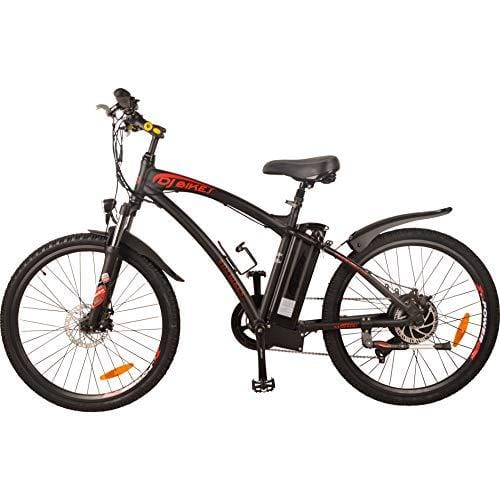 DJ Mountain Bike 750W 48V 13Ah Power Electric Bicycle, UL 2849, Matte Black, LED Bike Light, Fork Suspension and Shimano Gear,