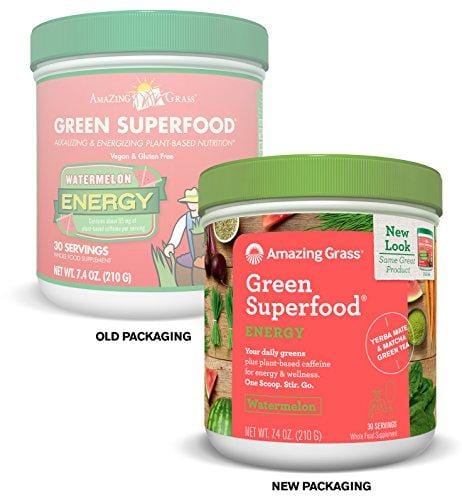 Amazing Grass Green SuperFood Energy, Watermelon, 30 Servings, 7.4 Ounce