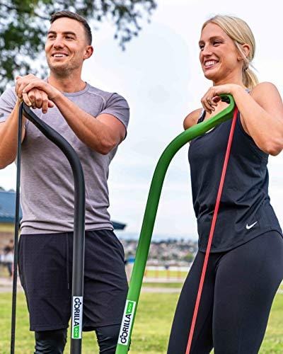 Gorilla Bow Portable Home Gym Resistance Band System, Weightlifting and HIIT Interval Training Kit, Full Body Workout Equipment (Original Green)