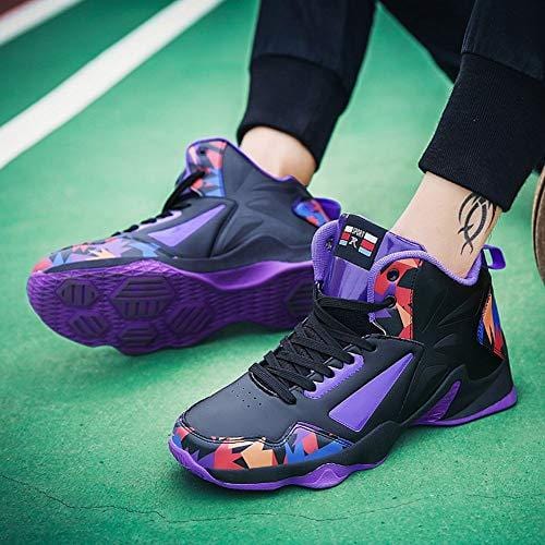 No.66 TOWN Women's Shock Absorption Running Shoes Sneaker,Basketball Shoes Size 7 Black Purple