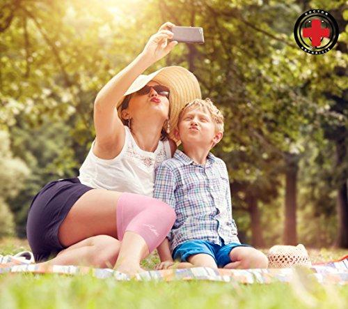 Doctor Developed Ladies Pink Knee Brace/Knee Compression Sleeve/Knee Support for Women & Doctor Written Handbook -Guaranteed Relief for Arthritis, Tendonitis, Injury Support, Running (XXX-Large)