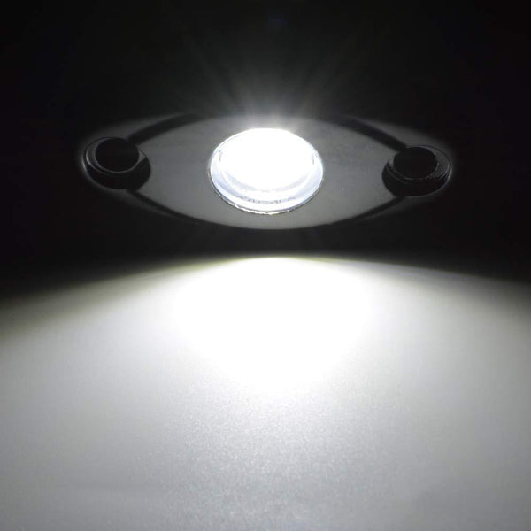 YITAMOTOR White LED Rock lights for Truck Jeep, 4 Pods Wheel Well Rock Lights Kit for RZR ATV UTV Car Vehicle Boat, with 3.6M Wiring Harness + 1.7M Dimmer Switch