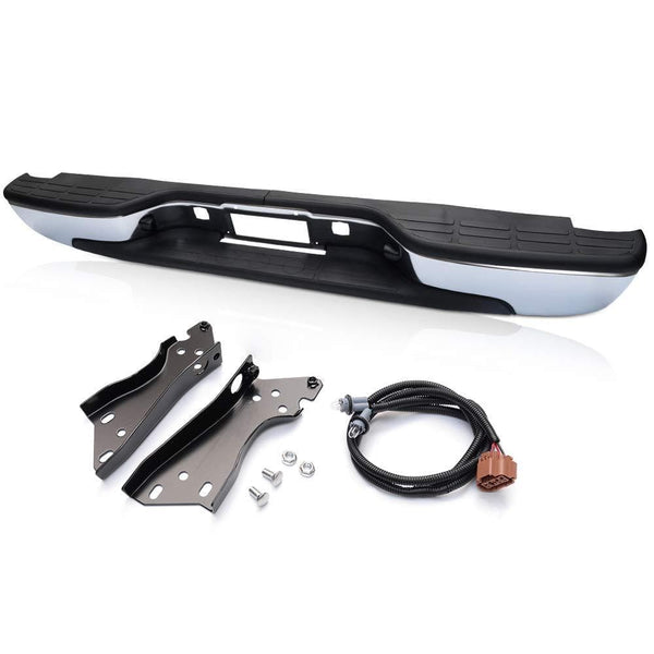 NEW Complete Chrome Rear Step Bumper Assembly For GMC Bumper SIERRA 1500 2000 01 02 03 04 05 06/1999-2006 CHEVY SILVERADO/Black OEM GM1103122
