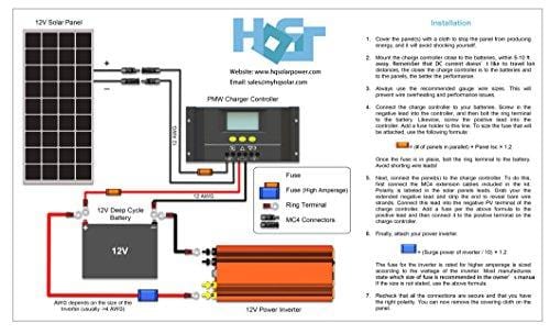 HQST 100 Watt 12 Volt Polycrystalline Solar Panel