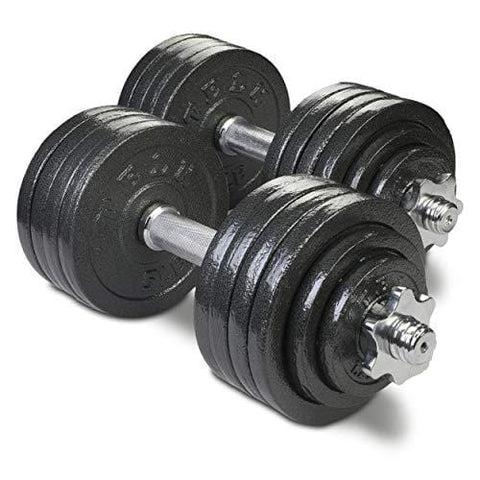 TELK Adjustable Dumbbells (105 LBS Pair) with Gloss Finish and Secure Collars, 65 with Connector, 105 to 200 lbs