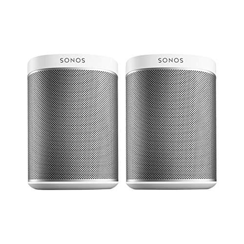Sonos 5.1 Home Theater System with Pair of Play:1 (2 Items) Bundle with PLAYBAR TV Soundbar (1 Item) and SUB (1 Item) - White