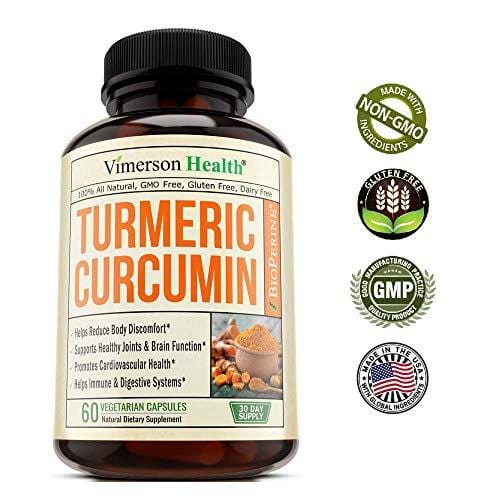 Turmeric Curcumin with Bioperine Joint Pain Relief - Anti-Inflammatory, Antioxidant Supplement with 10mg of Black Pepper for Better Absorption. Best Natural Non-GMO, Made in USA