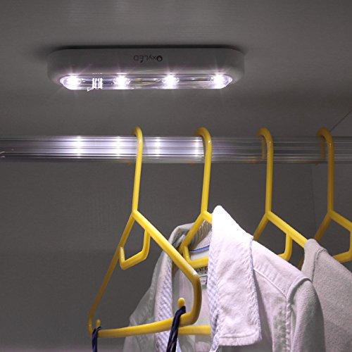 OxyLED Tap Closet Lights, One Touch Light, Stick-on Anywhere 4-Led Touch Tap Light, Cordless Touch Sensor LED Night Light, Battery Operated Stair Safe Lights, 180° Rotation, 3 Pack