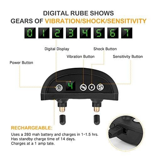 Bark Collar, Rechargeable Anti Dog Bark Collar 7 Adjustable Sensitivity Intensity Levels Harmless Bark Collars Small Medium Large Dog