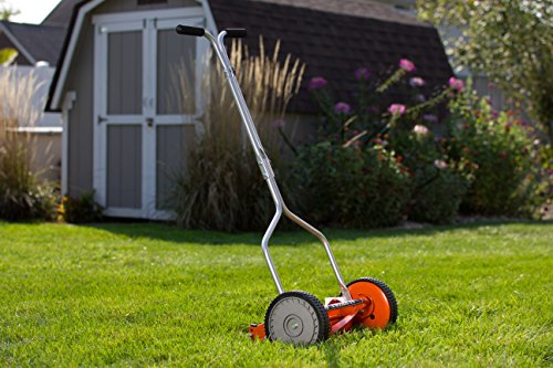 American Lawn Mower Company 1204-14 14-Inch 4-Blade Push Reel Lawn Mower, Red