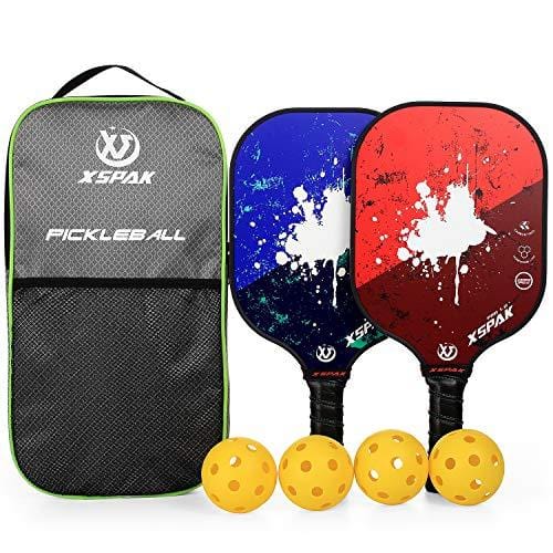 XS XSPAK Graphite Pickleball Paddle Set, Lightweight Graphite Honeycomb Composite Core Paddles Sets of 2 Including Racket Bag and 4 Balls, USAPA Approved