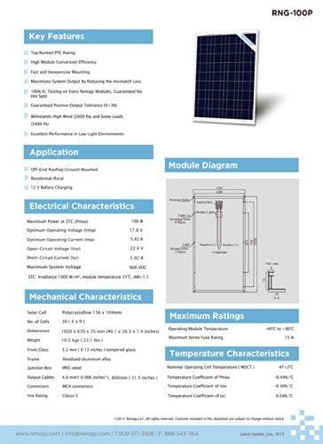 Renogy 400 Watt 12 Volt Polycrystalline Solar Starter Kit with Wanderer 30A PWM Charge Controller /Mounting Z Brackets/Adaptor Cables/Tray Cable