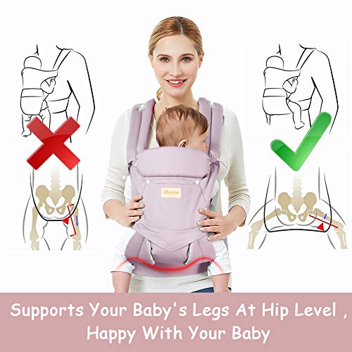 Baby Carrier-Front and Back -4 in 1 Infant Carrier, Toddler Carrier with Hood, Grey