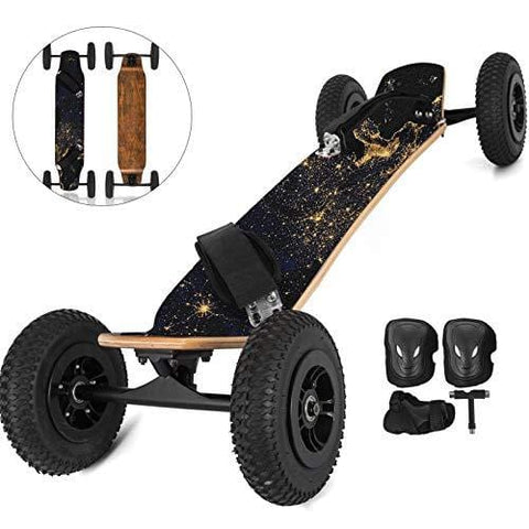 Happybuy MountainBoard 39" All-Terrain Longboard Skateboard Off Road Longboard with Bindings for Cruising Free-Style Downhill and Dancing (Earth)