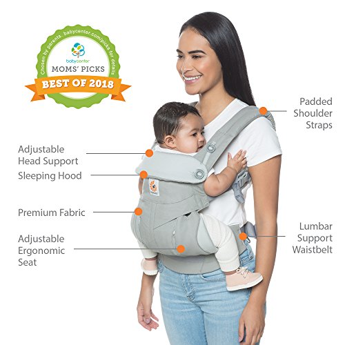Ergobaby Carrier, 360 All Carry Positions Baby Carrier, Starry Sky Grey