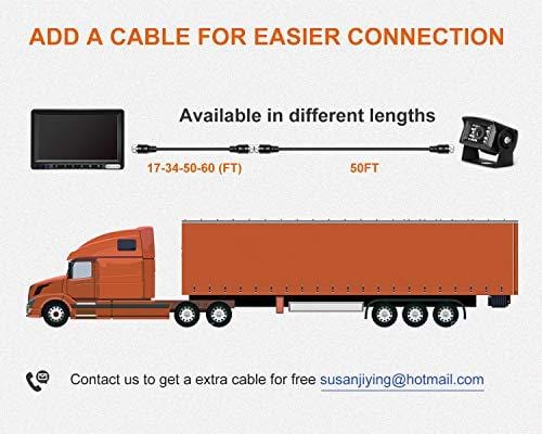 ZEROXCLUB Rear View Camera Kit, 1080P FHD Car Backup Camera IP69 Waterproof Night Vision Reverse Camera Monitor for Van RV Truck Trailer (SY01)