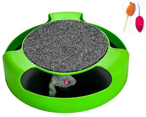 AroPaw Cat Toys Interactive - Cat Toy with Rotating Running Mouse and A Two in One Scratching Pad - Catch The Mouse - Catnip Toy Mouse (Catnip Not Included) - Quality Kitten Toys