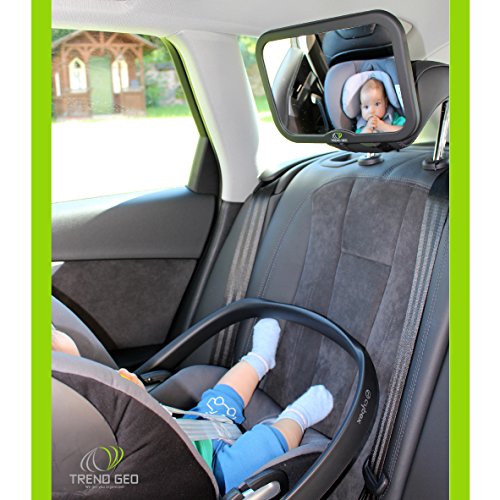 Trendgeo Baby Car Mirror for Back Seat 360 Wide Angle Baby Mirror for Car Rear Facing & Front Facing Car Back Seat Full View Infant Easy Installation on Headrest for Baby Toddler Children