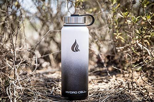 HYDRO CELL Stainless Steel Water Bottle with Straw & Wide Mouth Lids (40oz) - Keeps Liquids Perfectly Hot or Cold with Double Wall Vacuum Insulated Sweat Proof Sport Design (Black/White 40oz) [product _type] HYDRO CELL - Ultra Pickleball - The Pickleball Paddle MegaStore