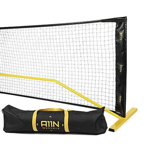 A11N Portable Pickleball Net System, Designed for all Weather Conditions with Steady Metal Frame and Strong PE Net, Regulation Size Net with Carrying Bag- 22’ Wide x 36” Tall, Indoor/Outdoor Use