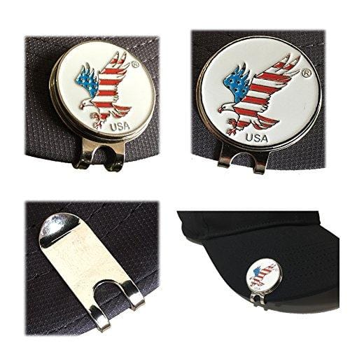 Bushnell 2017 Tour V4 Shift Slope Edition Patriot Pack Golf Laser Rangefinder + 2(two) CR2 Batteries + 1 Custom Ball Marker Clip Set (American Eagle) + Black Silicon Skin