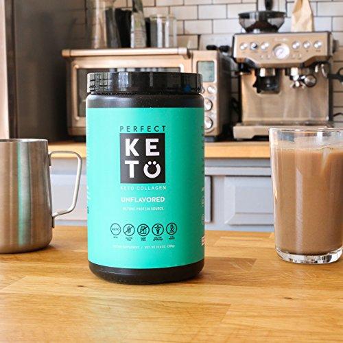 Perfect Keto Protein Powder Unflavored: Grassfed Collagen Peptides Low Carb Keto Drink Supplement With MCT Oil Powder - Best as Keto Drink Creamer or added to Ketogenic Diet Snacks Paleo & Gluten Free