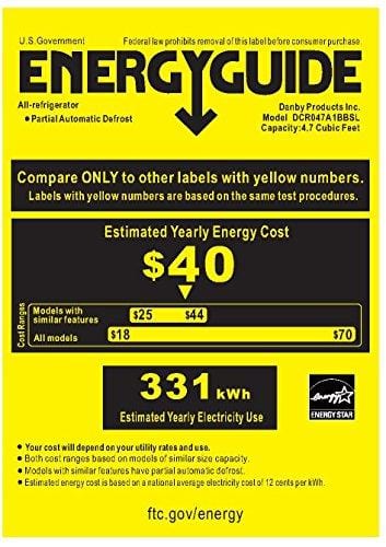 Danby DCR047A1BBSL Dual Door Compact Refrigerator, Black Stainless