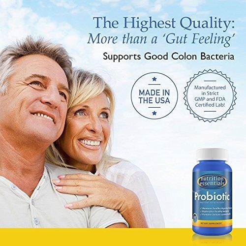 Nutrition Essentials #1 Rated Acidophilus Probiotic Digestive Health Supplement - Most CFU's per Bottle - 100% Moneyback Guarantee (60 Tablets)
