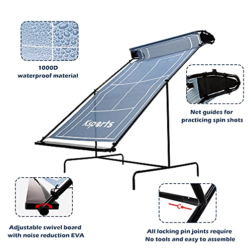 Ksports Tennis Rebounder Net Blue - Rebound Wall for Racket Sports - for Pickleball Padel Squash Racquetball Table Tennis -Portable Backboard for Indoor & Outdoor Training with Carry Bag